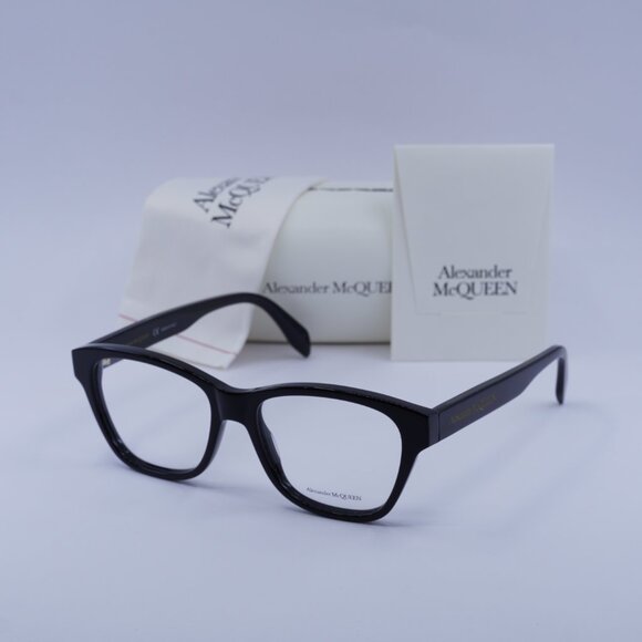 Alexander McQueen AM0306O 001 Square Eyeglasses 52mm - Black - Picture 4 of 9